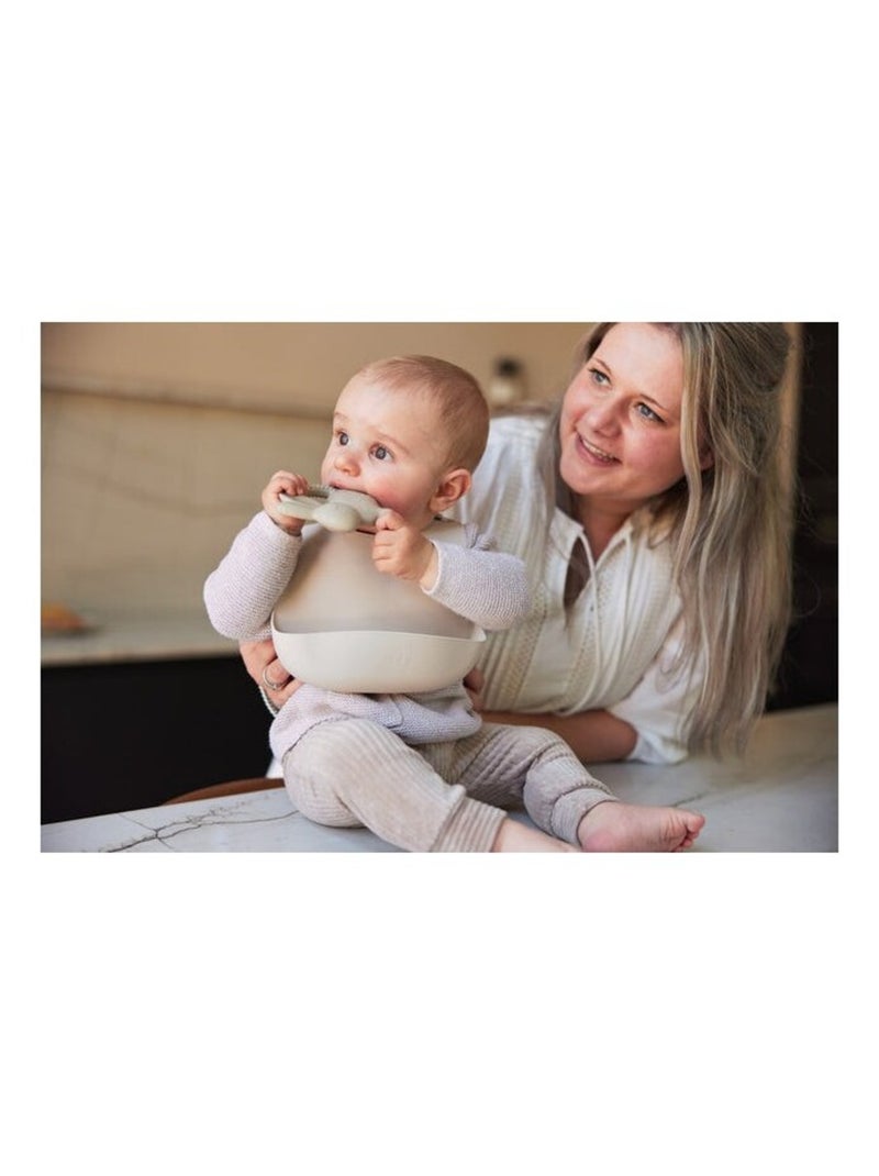 Bavoir bébé récuperateur en silicone Jollein Beige - Kiabi