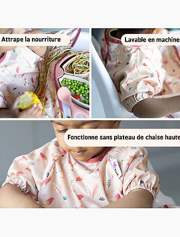 Bavoir Cover & Catch Tidy Tot - manches courtes - Renards