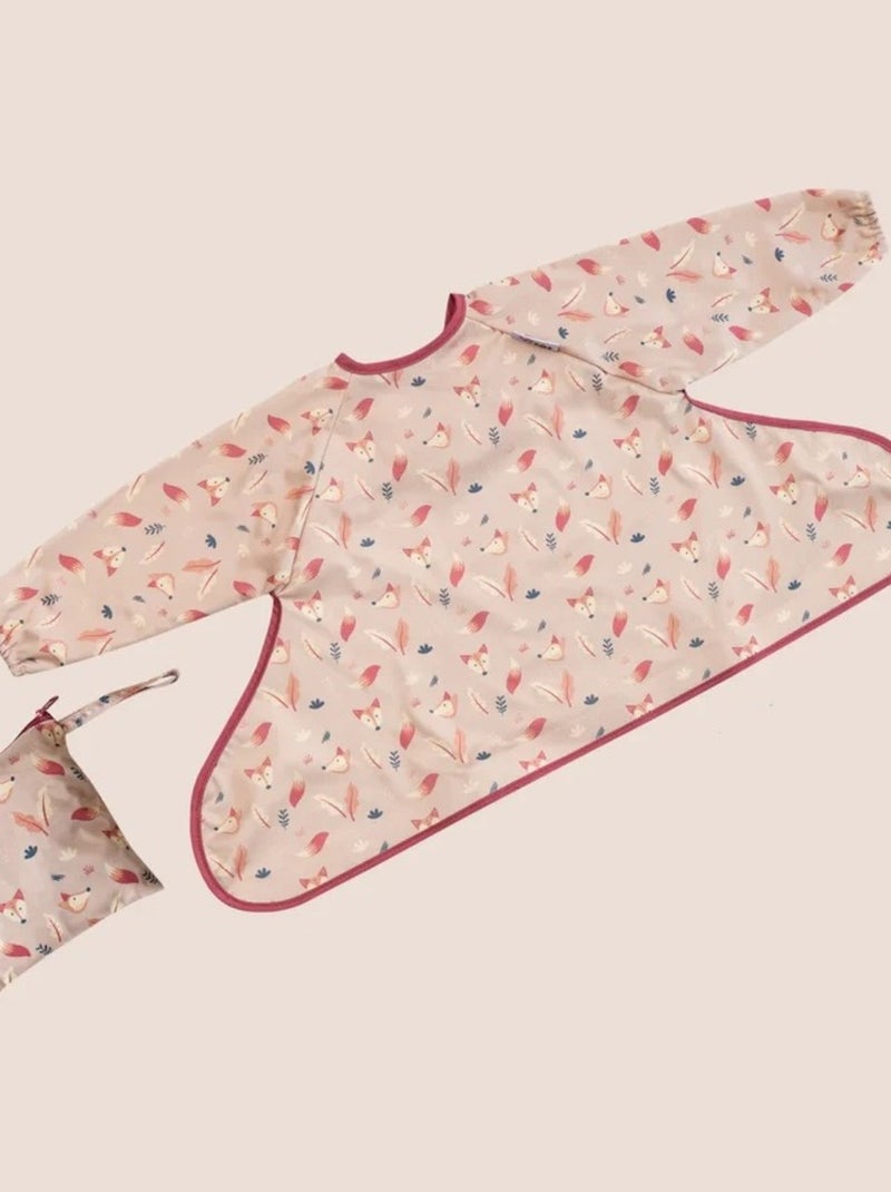 Bavoir Cover & Catch Tidy Tot - manches longues - Renards Abricot - Kiabi