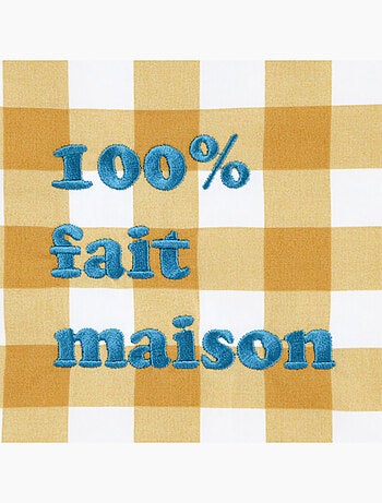 Bavoir élastique vichy ocre Fait-Maison