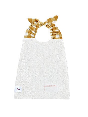 Bavoir élastique vichy ocre Fait-Maison