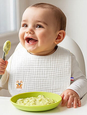 Bavoir en Coton Bio Blanc