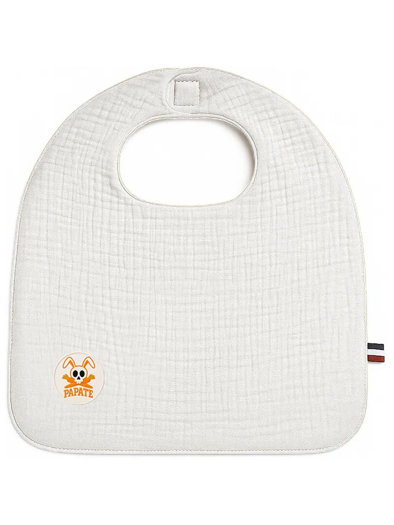 Trixie Bavoir Bébé Coton Bio Avec Oreilles Tombantes - Bavoir Absorbant 100% Naturel 44x26 Cm