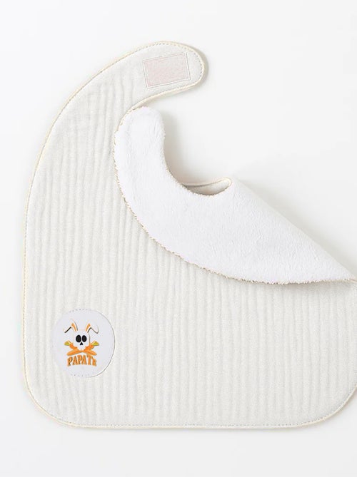 Bavoir en Coton Bio Blanc - Kiabi