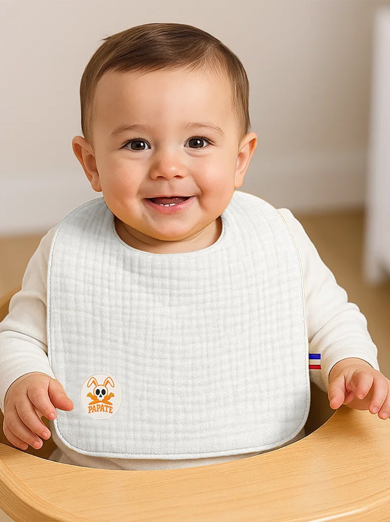 Bavoir en Coton Bio Blanc Blanc - Kiabi