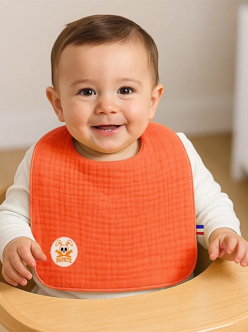 Bavoir en Coton Bio Fraise - Kiabi