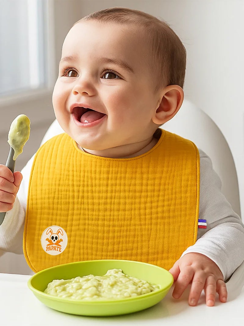 Bavoir en Coton Bio Honey Miel - Kiabi