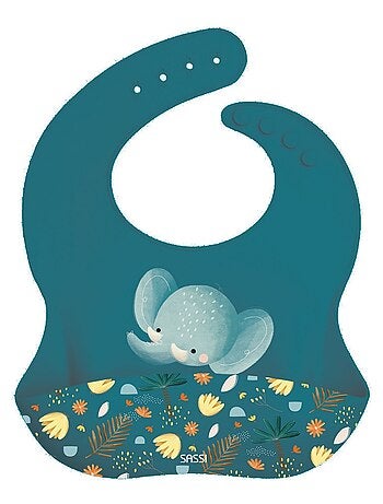 Bavoir récupérateur en silicone, Animaux Sassi Junior