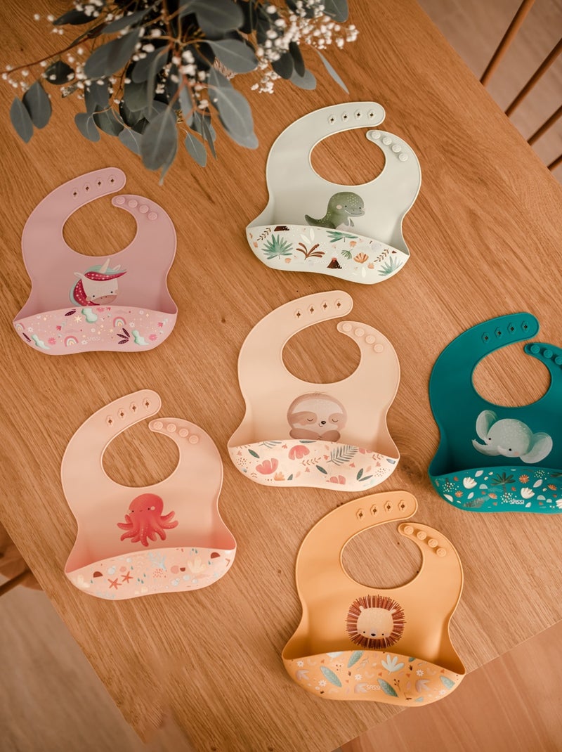 Bavoir en silicone Chewy l'éléphant Bleu foncé - Kiabi