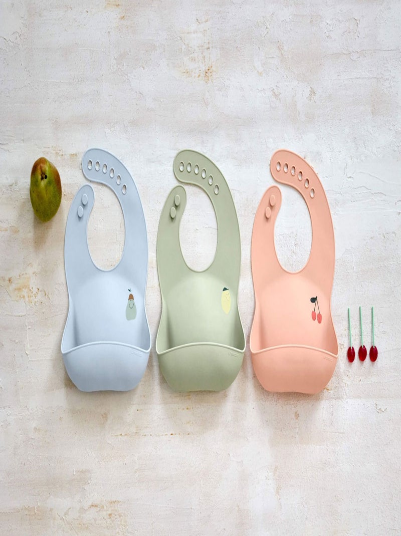 Bavoir en silicone Happy Fruits Rose - Kiabi