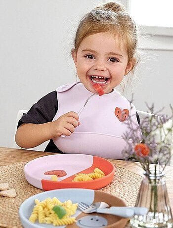 Bavoir en silicone Happy Rascals - Cœur