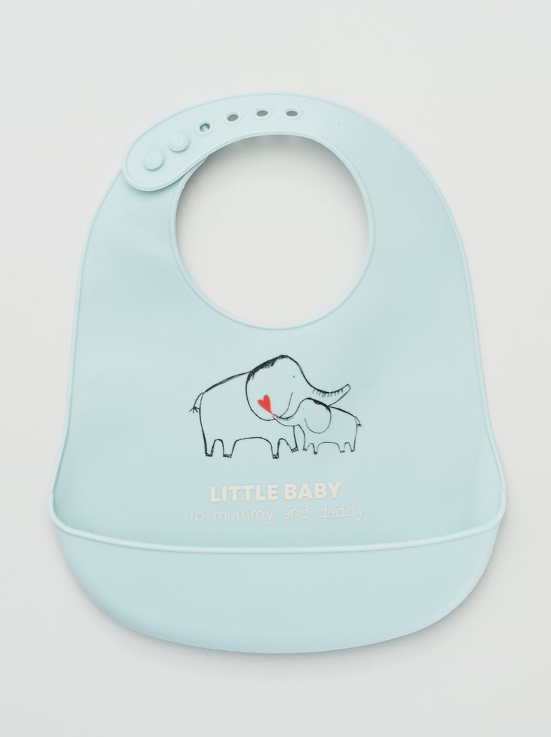 Bavoir en silicone imprimé Bleu - Kiabi