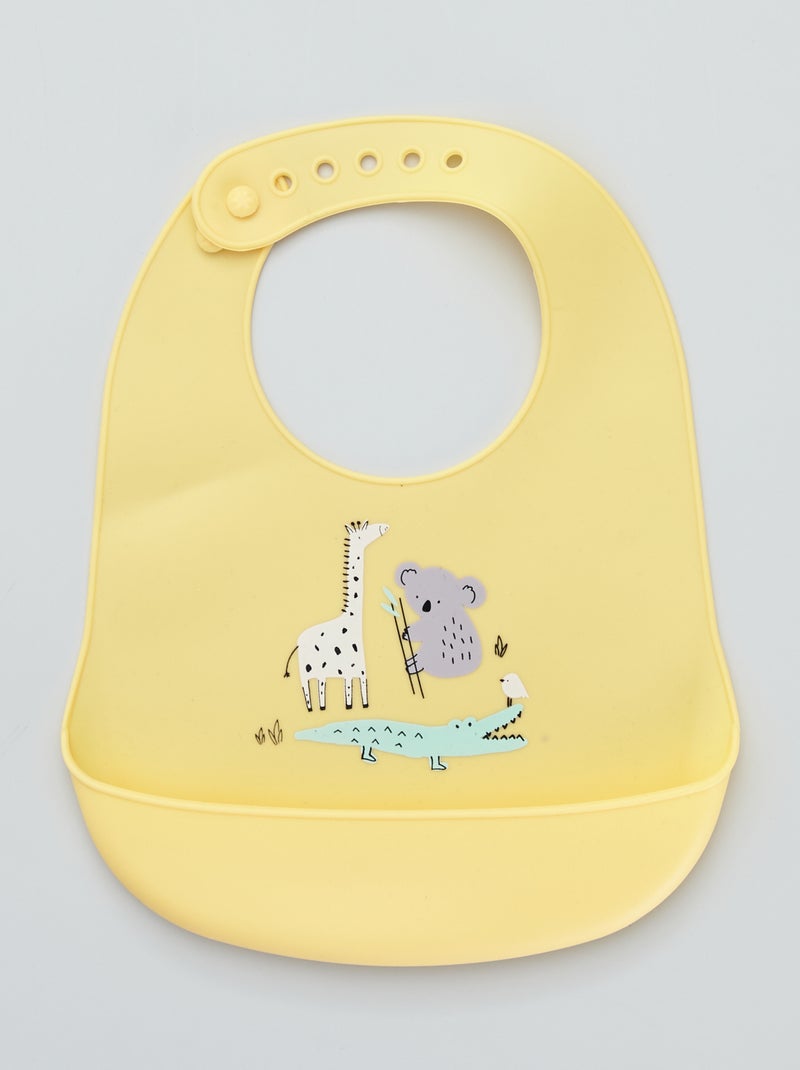 Bavoir en silicone imprimé Jaune - Kiabi