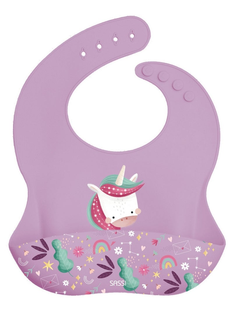 Bavoir en silicone Sparkly la licorne Violet - Kiabi
