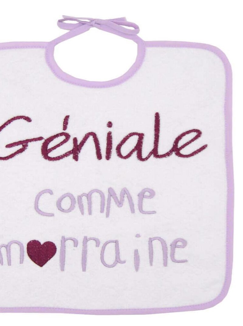 Bavoir Géniale comme marraine 6 mois Violet - Kiabi
