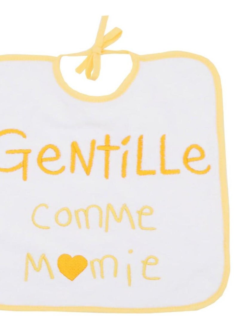 Bavoir Gentille comme mamie 6 mois Jaune - Kiabi