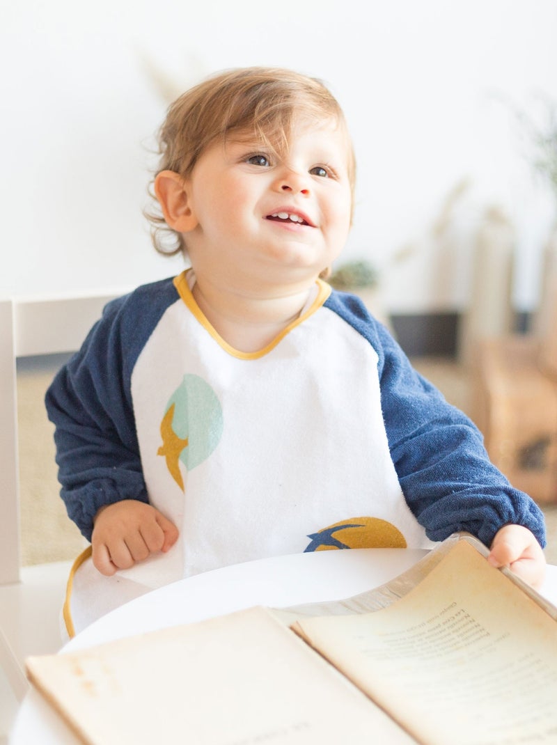 Bavoir Imperméable Manche Longue Bleu marine - Kiabi