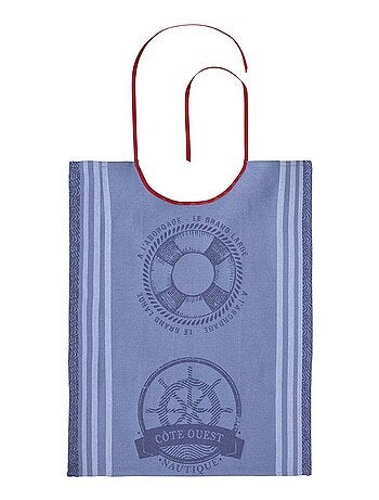 Bavoir imprimé en jacquard de coton, NAUTIQUE