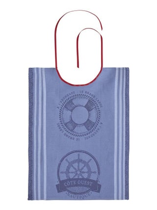 Bavoir imprimé en jacquard de coton, NAUTIQUE