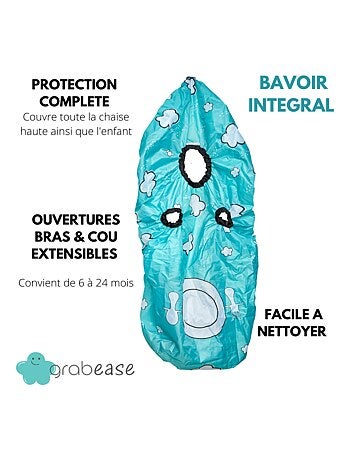 Bavoir intégral couvrant bébé et chaise haute