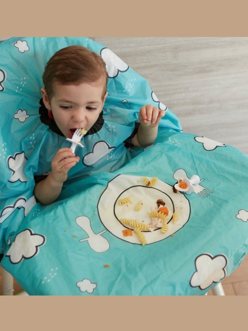 Bavoir intégral couvrant bébé et chaise haute Bleu - Kiabi