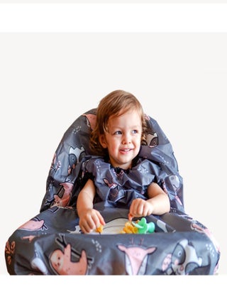 Bavoir intégral couvrant bébé et chaise haute