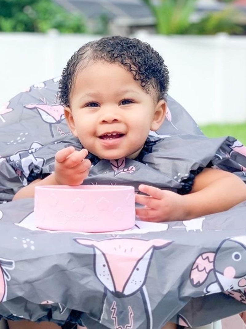 Bavoir intégral couvrant bébé et chaise haute Gris - Kiabi