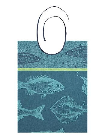 Bavoir jacquard pur coton, POISSONS