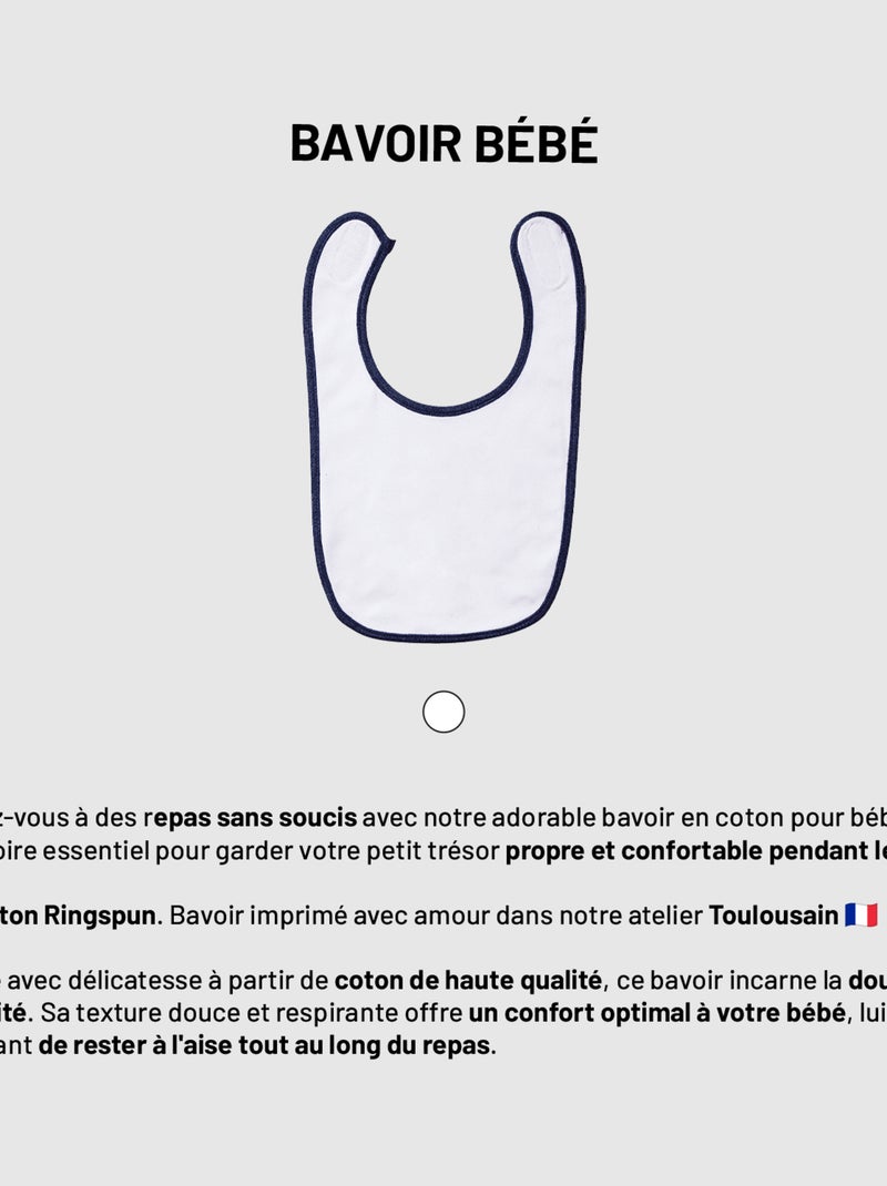 Bavoir MADAME BONHEUR Bleu - Kiabi