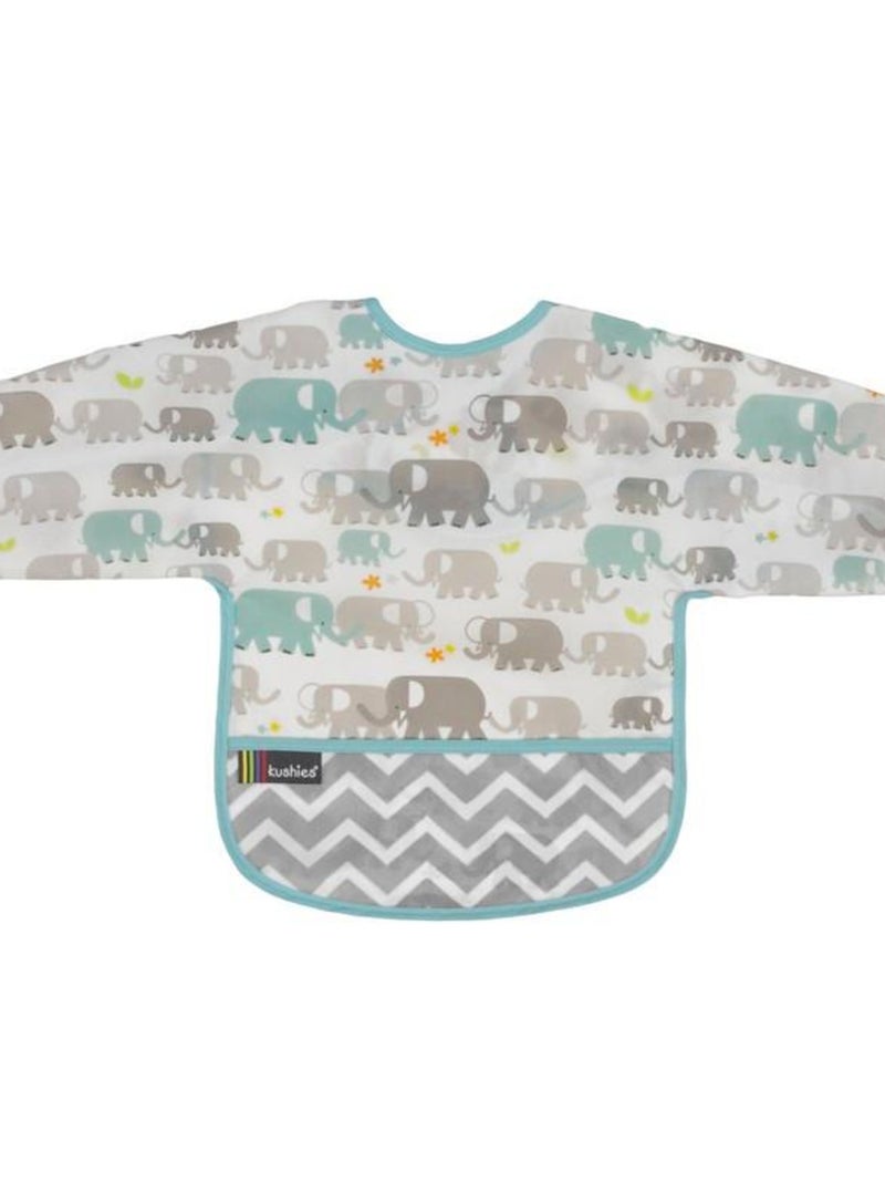 Bavoir Manches longues 2-4 ans Elephants Bleu - Kiabi