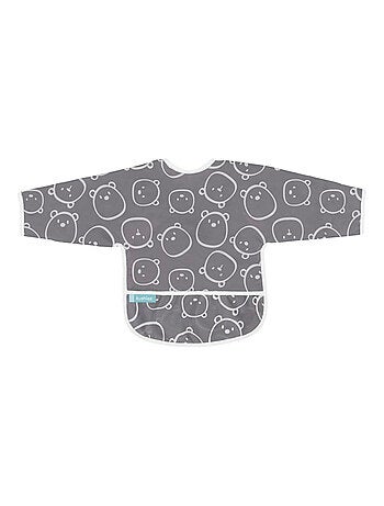 Bavoir Manches longues 6-12 mois Charcoal Bears