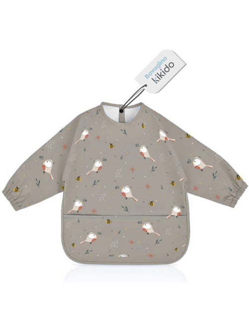Bavoir manches longues imperméable avec poche ramasse-miettes - kikido - Kiabi