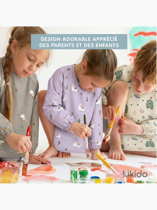 Bavoir manches longues imperméable avec poche ramasse-miettes - kikido - Kiabi
