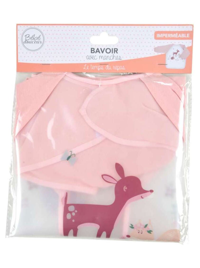 Bavoir manches longues Rose - Kiabi