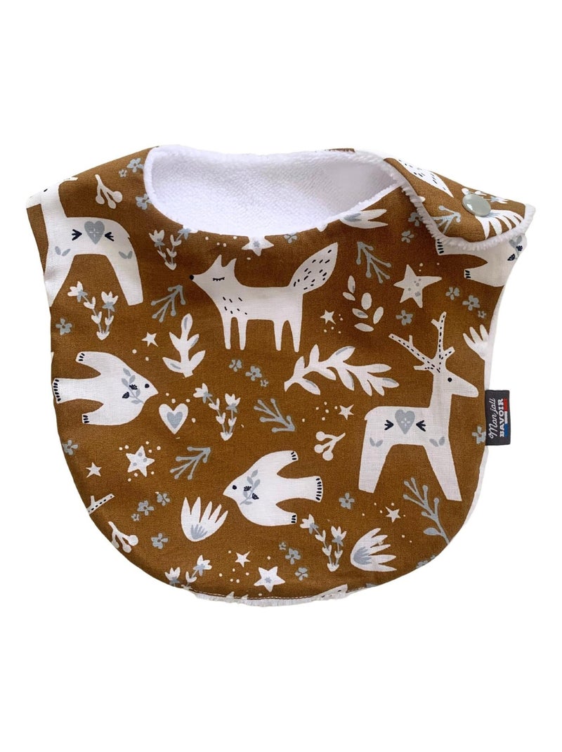 Bavoir nourrisson - Animaux D'Hiver Moka Marron foncé - Kiabi