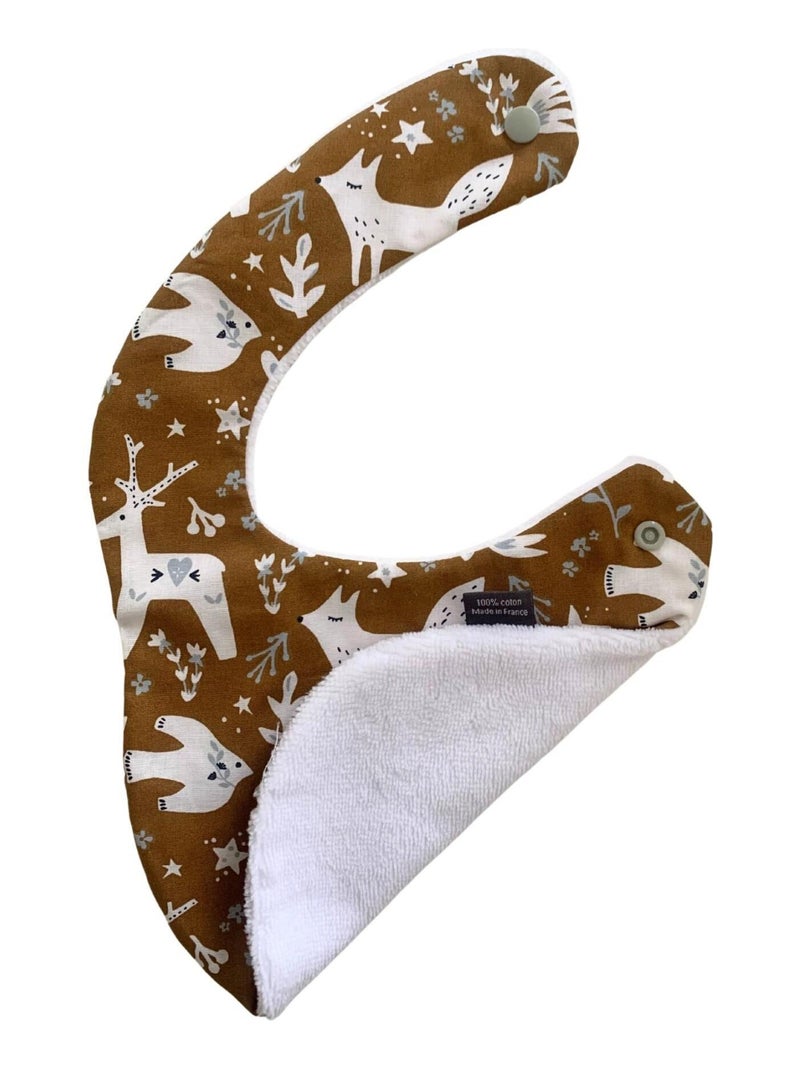 Bavoir nourrisson - Animaux D'Hiver Moka Marron foncé - Kiabi