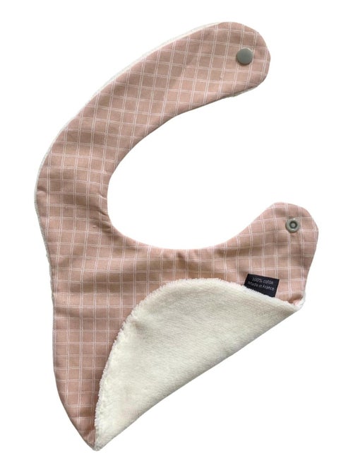 Bavoir nourrisson - Carreau Rose - Kiabi