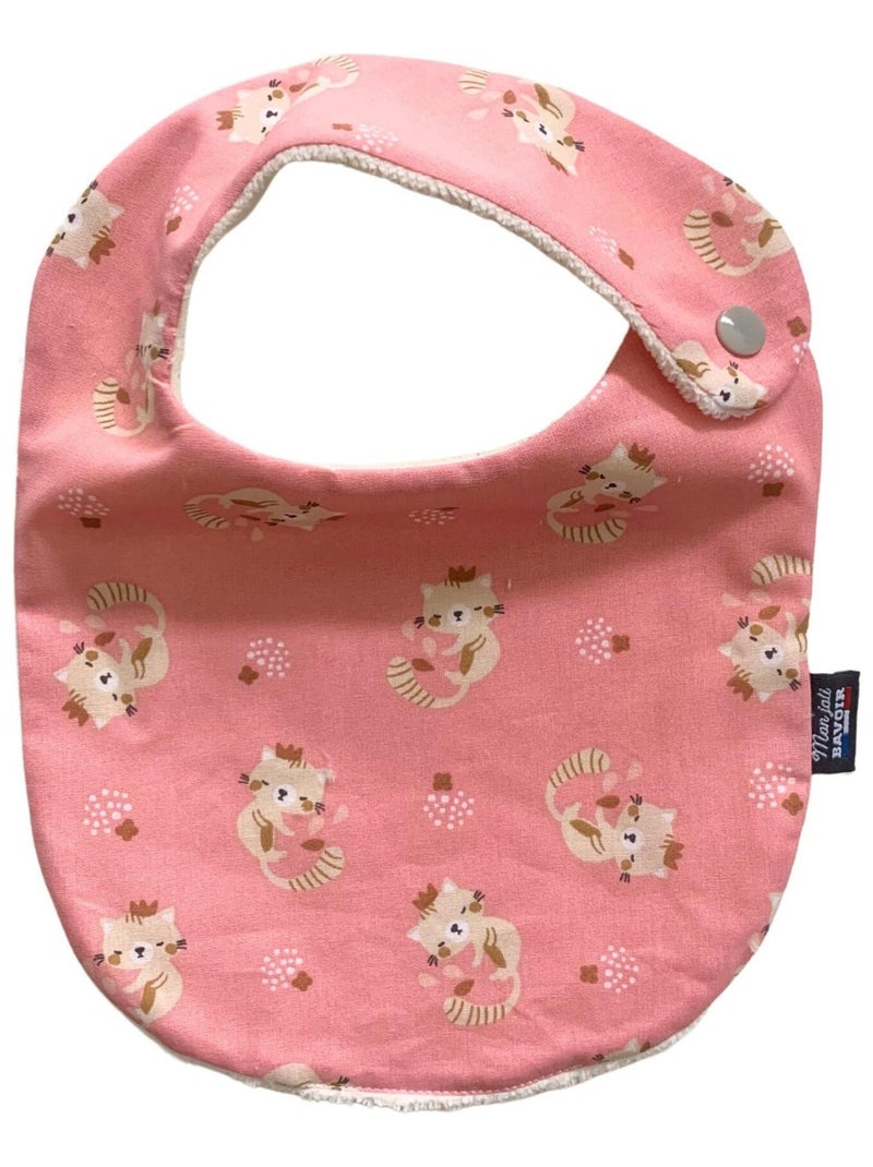 Bavoir nourrisson - Chat Rose framboise - Kiabi