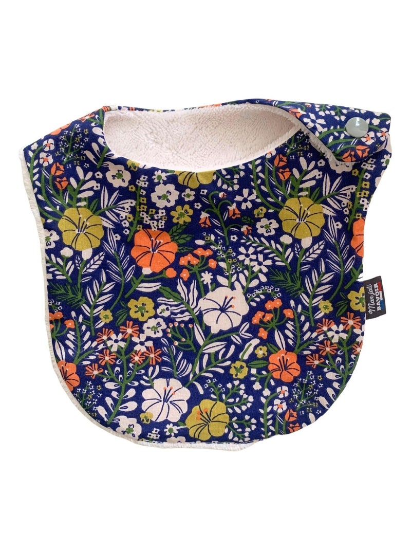 Bavoir nourrisson - Fleur Blosy Bleu Ecru - Kiabi
