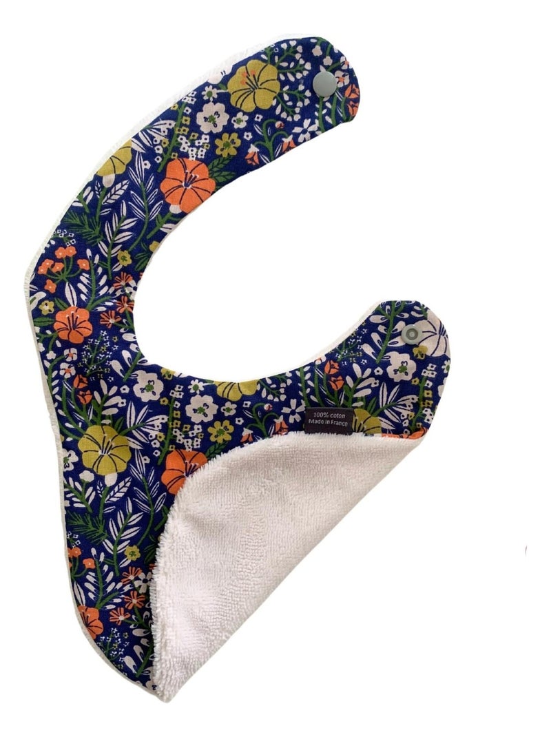 Bavoir nourrisson - Fleur Blosy Bleu Ecru - Kiabi