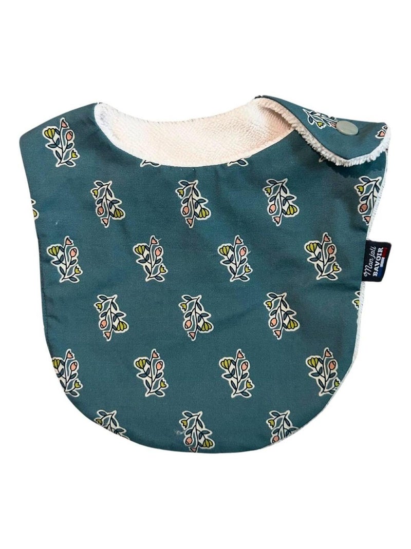 Bavoir nourrisson - Fleurs Indiennes Bleu - Kiabi