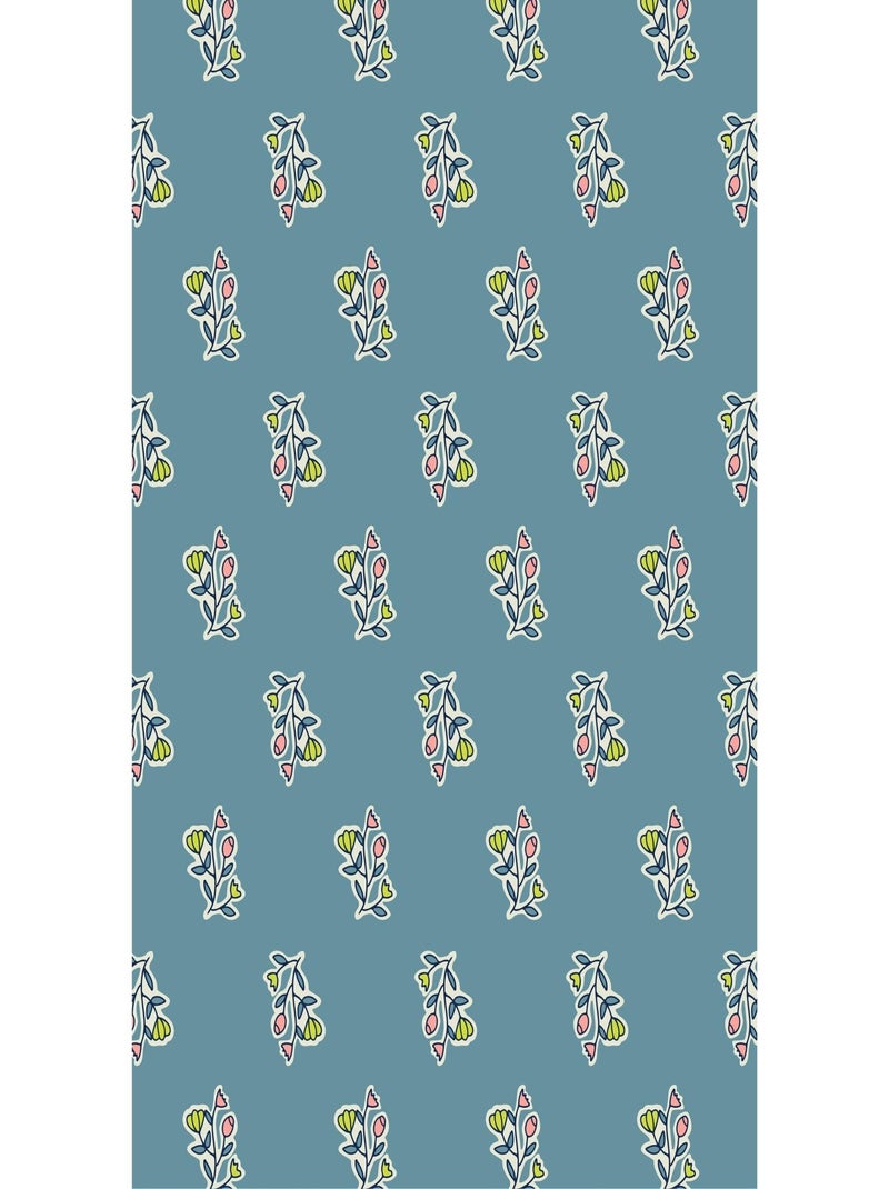 Bavoir nourrisson - Fleurs Indiennes Bleu - Kiabi