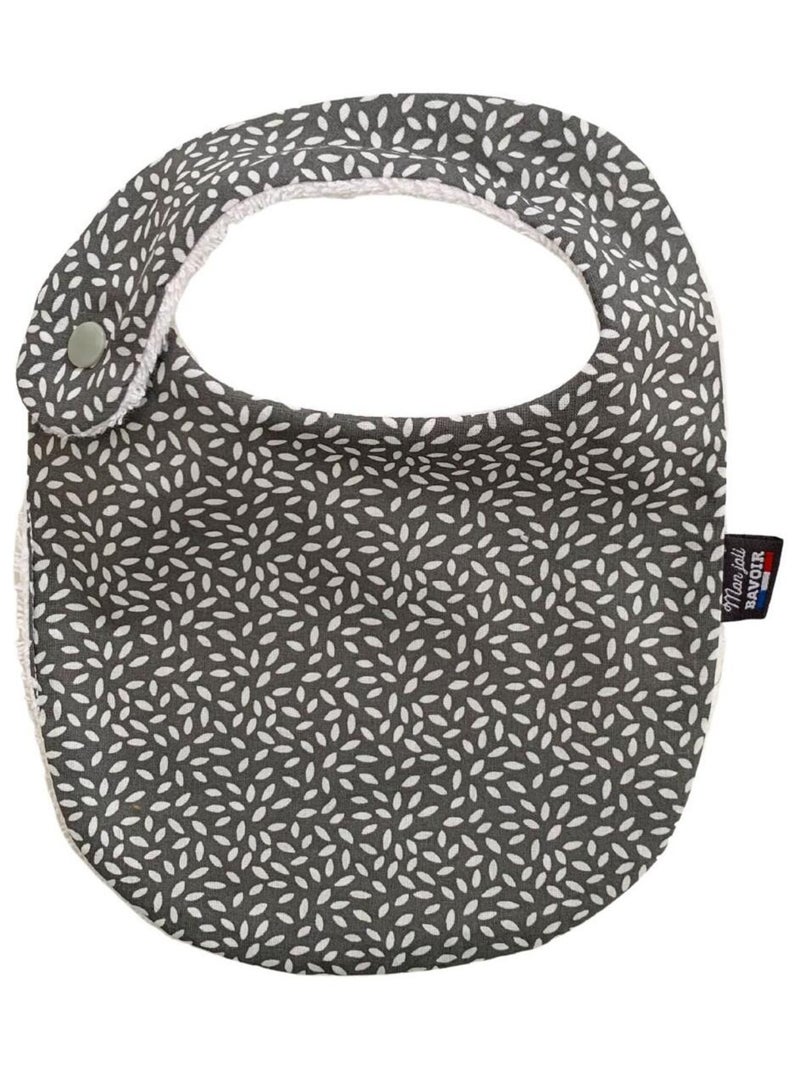 Bavoir nourrisson - Imprimé Pétale Blanc Et Gris Gris Blanc - Kiabi