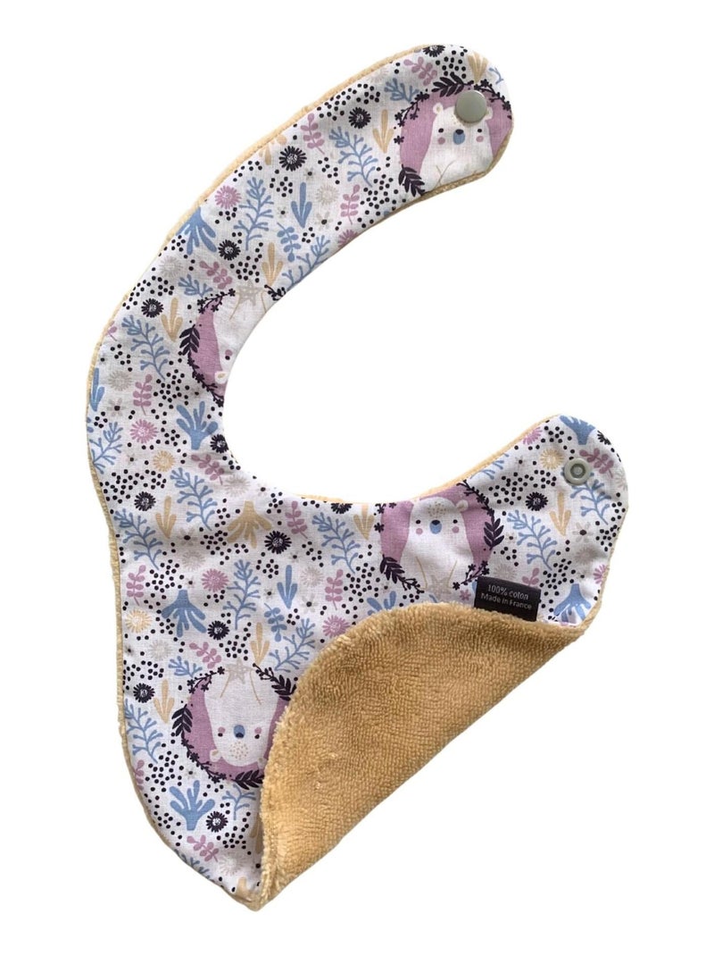 Bavoir nourrisson - Monaha Bleu Beige - Kiabi