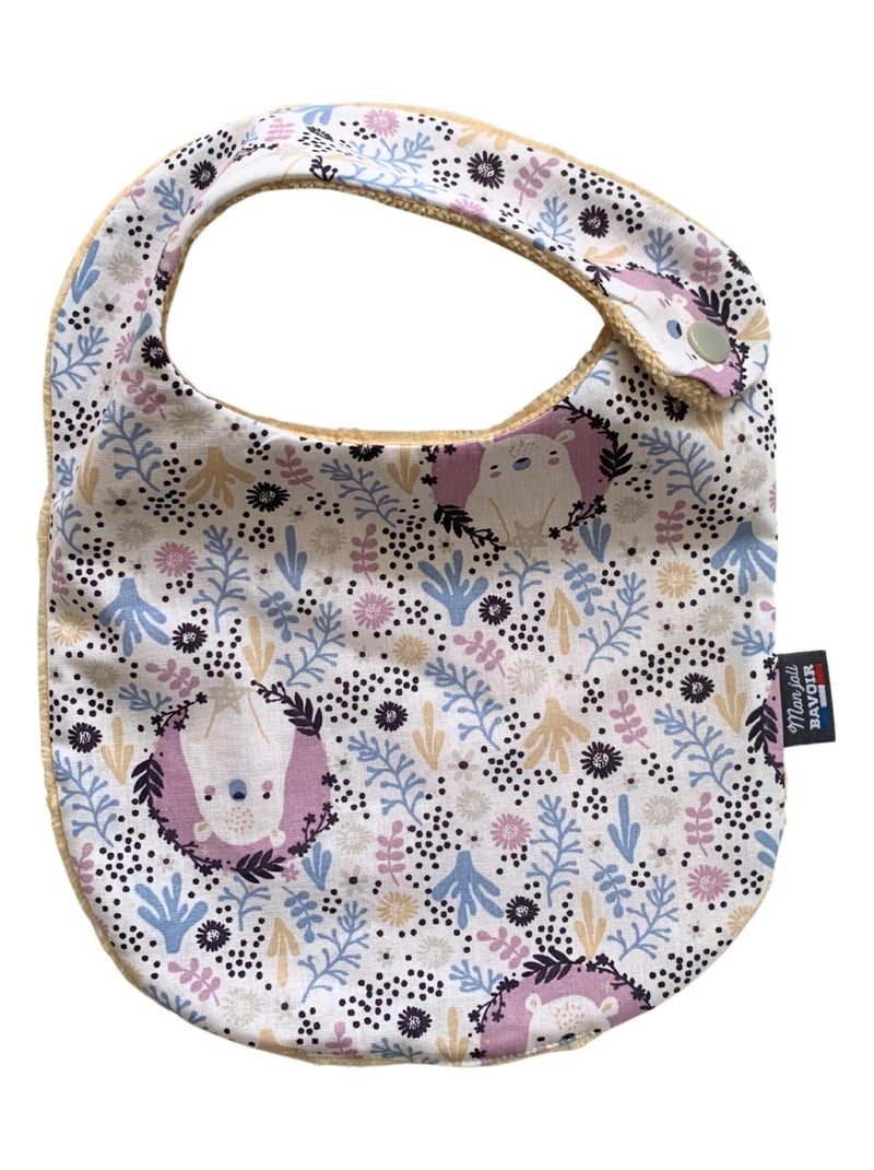 Bavoir nourrisson - Monaha Bleu Beige - Kiabi