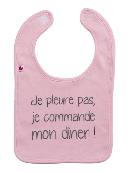Bavoir personnalisé - Je pleure pas, je commande mon dîner BB&CO - Kiabi