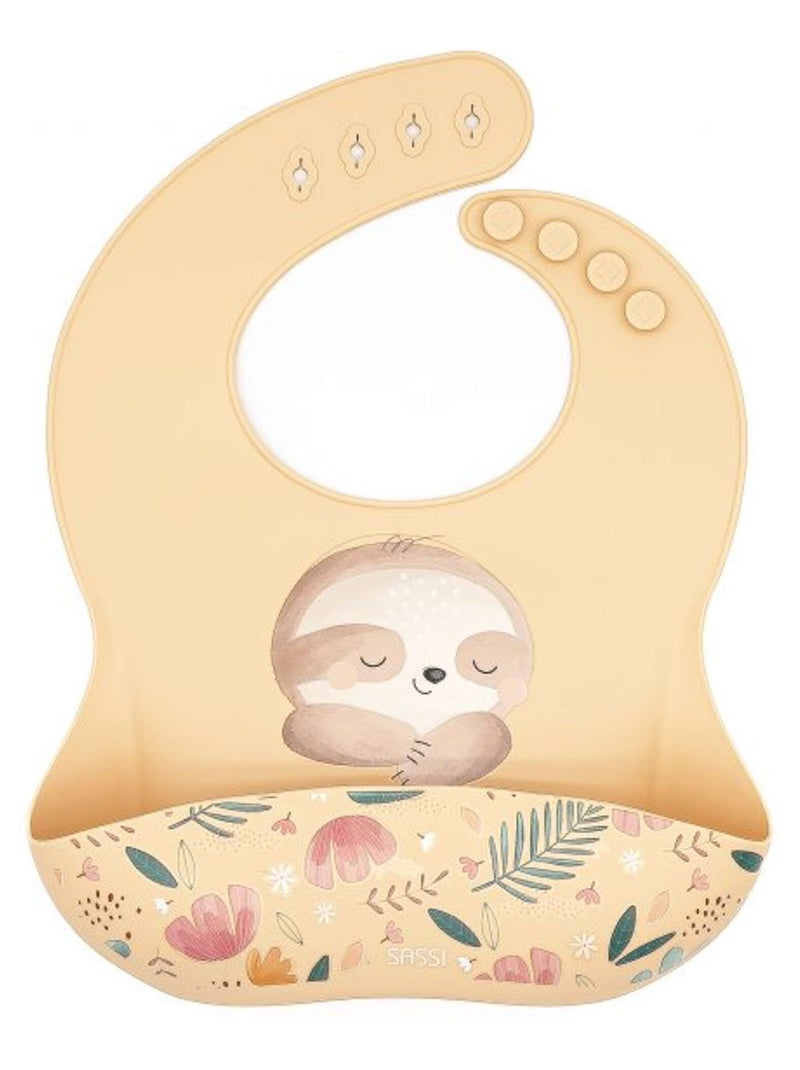 Bavoir récupérateur en silicone, Animaux Sassi Junior Beige - Kiabi