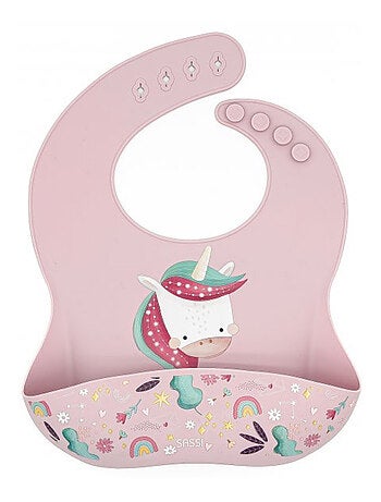 Bavoir récupérateur en silicone, Animaux Sassi Junior