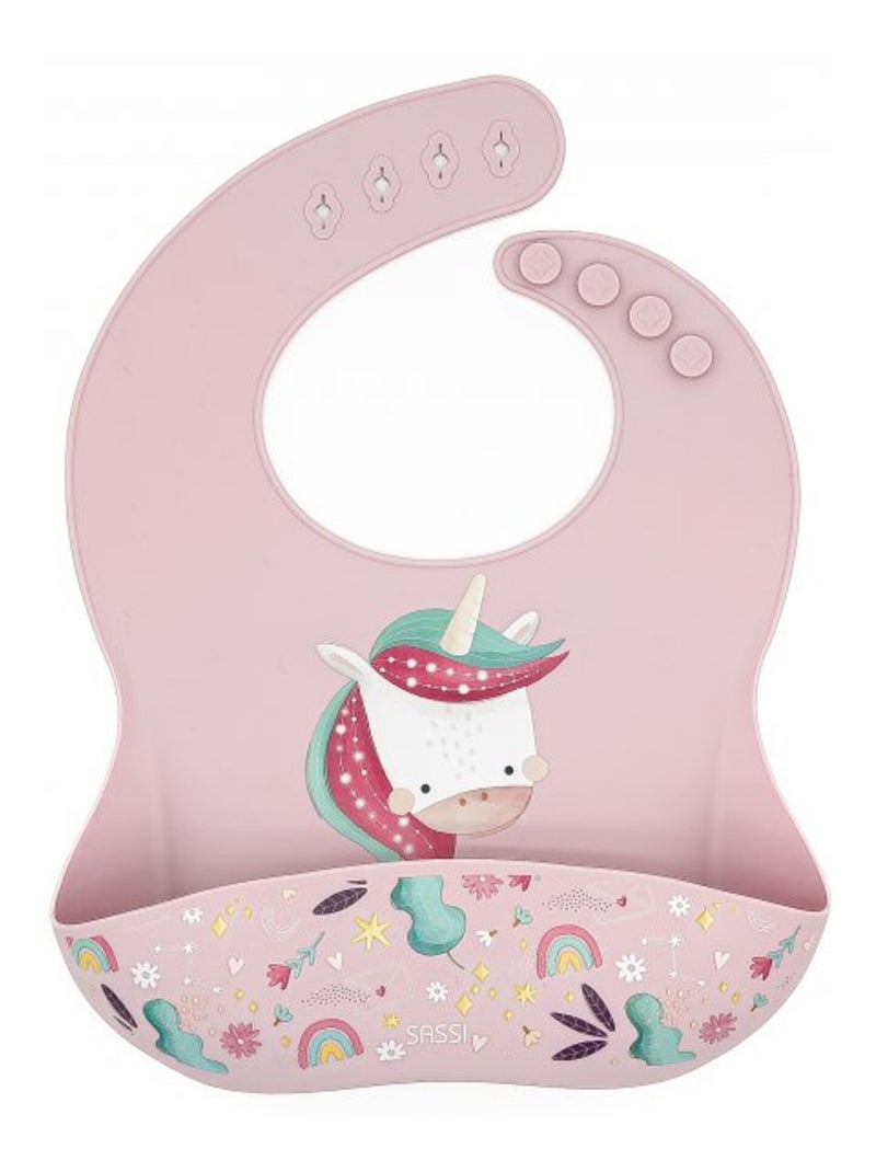 Bavoir récupérateur en silicone, Animaux Sassi Junior Rose - Kiabi