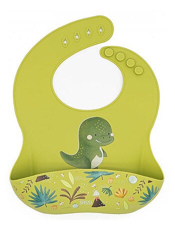 Bavoir récupérateur en silicone, Animaux Sassi Junior